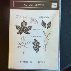 Temu Stamps and Dies Autumn Leaves